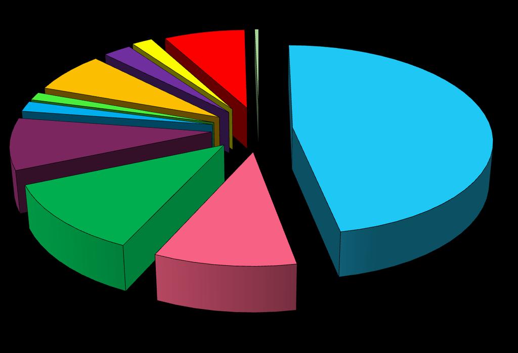 LICZBA OPERACJI UDZIAŁ PORTÓW w roku 2010 1,36% 2,62% 1,94% 0,35% 7,59% 1,77% 7,00% 8,76% 11,75% 9,90% 46,96% Wykonanie Port lotniczy MVS % SU-L %