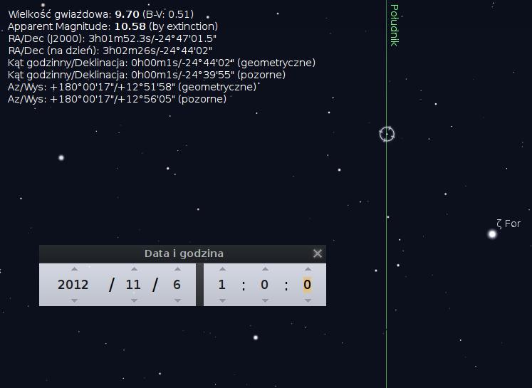 Stellarium używa czasu