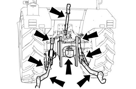 CODZIENNA OBSŁUGA TECHNICZNA Hamulce hydrauliczne Sprawdzić szczelność hamulców hydraulicznych, hydraulicznego układu sterowania sprzęgłem oraz ilość płynu hamulcowego w zbiorniczku wyrównawczym.