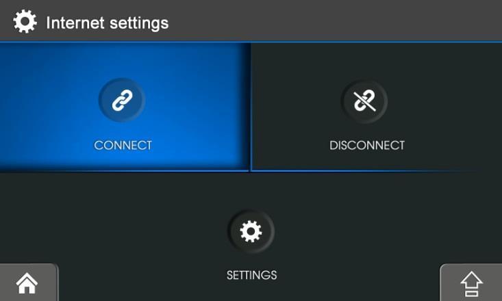 Connect to the internet Cancel internet connection Internet connection settings Incompetent modifying Internet settings may result the