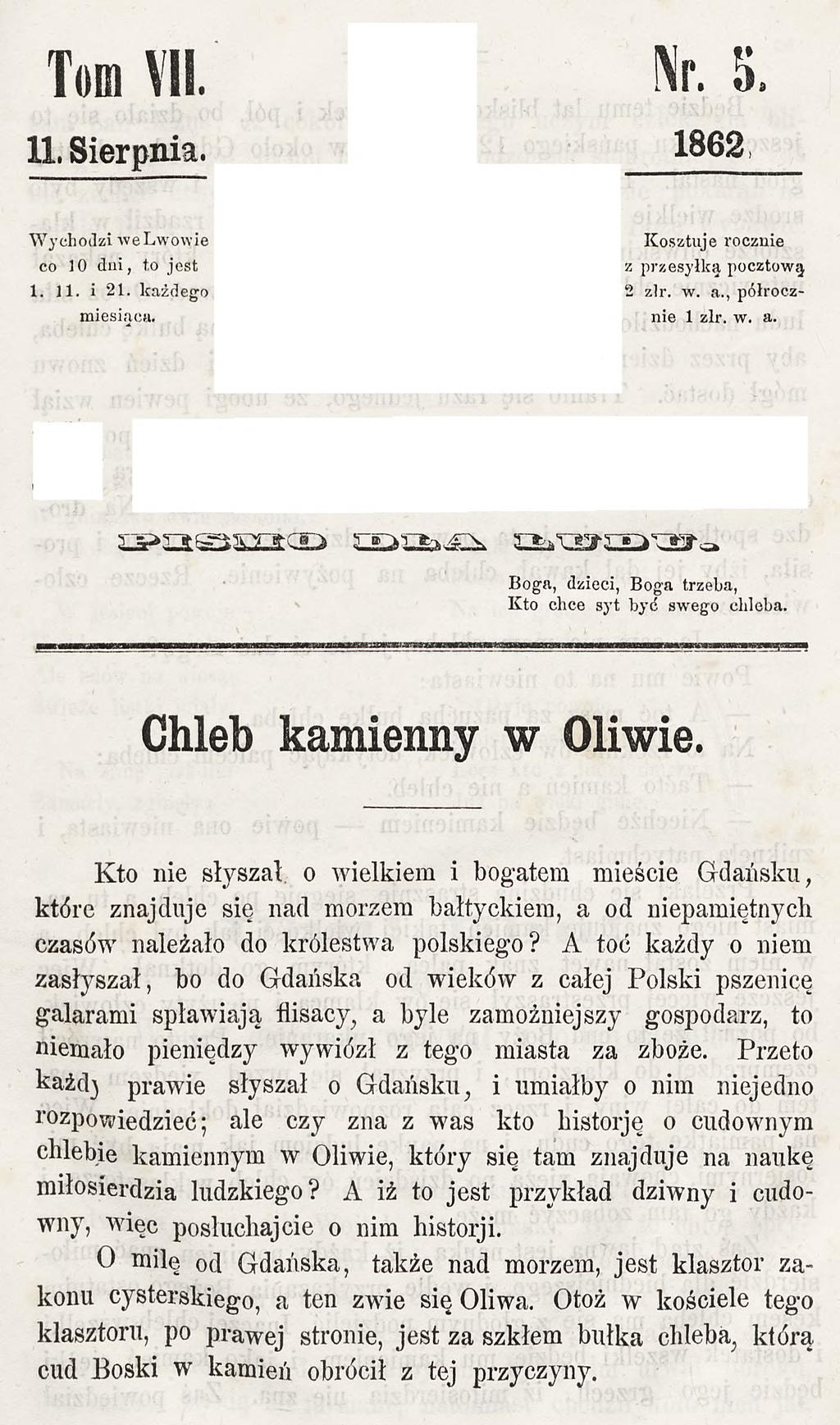 Tom VII. 11, Sierpnia. Wychodzi we Lwowie co 10 dni, t,o jest 1. U. i 21. każdego miesiąca.