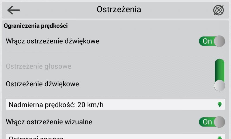 Ustawienie usługi Navitel.Znajomi włącza lub wyłacza usługę Navitel.Znajomi. Po wybraniu tej pozycji menu otworzą się ustawienia menu Navitel. Friends, gdzie możesz skonfigurować funkcje tej usługi.