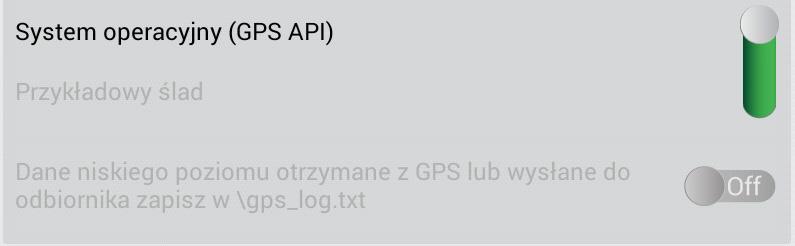 Istnieje kilka możliwości: Podtrzymuj GPS włączony Gdy program działa we wskazanym trybie, odbiornik GPS pozostaje włączony, a program nadal oblicza współrzędne, określa bieżącą lokalizacje i odbiera