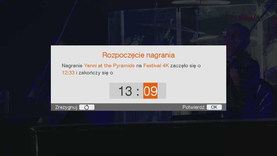 Nagrywarka Jeżeli używasz dysku PVR, Twój dekoder pełni funkcję nagrywarki telewizyjnej. Możesz nagrywać jednocześnie do trzech kanałów i oglądać inny.