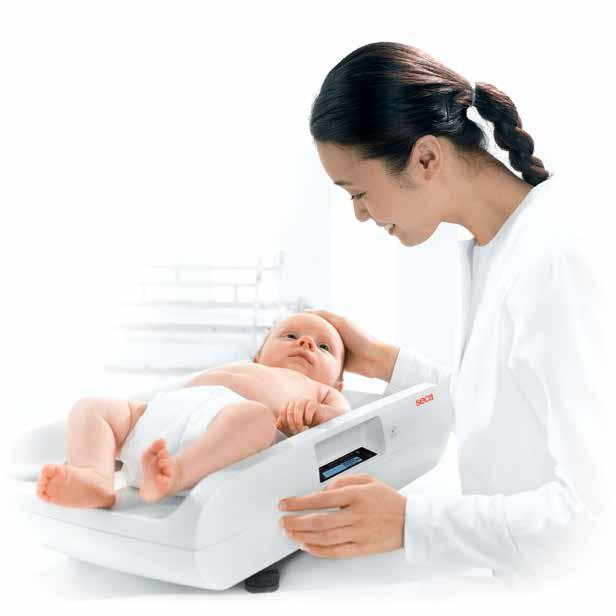 Wagi niemowlęce Niemowlęta, które czują się bezpiecznie, chętniej poddają się ważeniu. W agi niemowlęce seca sprawiają, że ważenie jest szybkie i przyjemne.