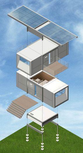 zerohouse - dom całkowicie niezależny Pod bateriami umieszczony jest zbiornik na wodę, zbieraną podczas opadów atmosferycznych.