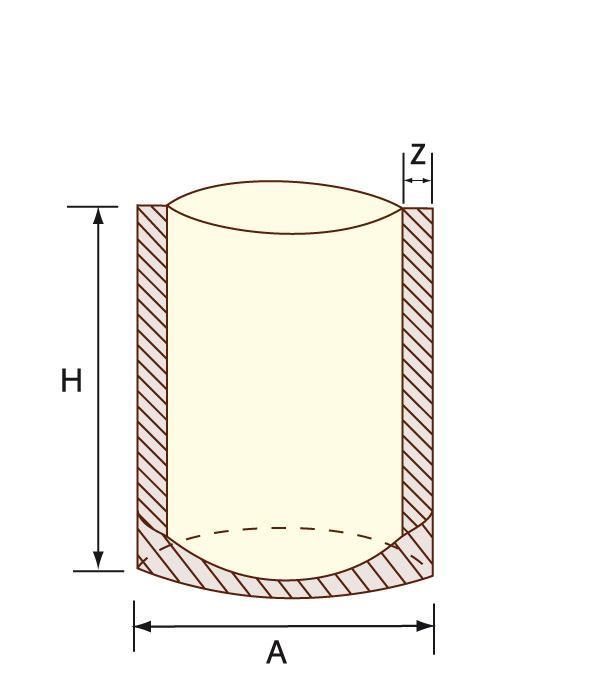 180 +/- 2 mm WYSOKOŚĆ OPAKOWANIA/ HEIGHT BOCZNYCH/WIDTH OF SIDE SEAL (Z)* ODLEGŁOŚĆ OD ŚRODKA