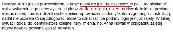 Należy w nim wpisać swój (2) Identyfikator oraz Hasło oraz kliknąć przycisk (3) Zaloguj się. Identyfikatorem w systemie APD jest zawsze nazwisko z pierwszą literą imienia (np. nowakj dla Jana Nowaka).