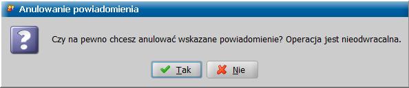 Sekcja Adresaci powiadomienia prezentuje szczegóły dotyczące danych kontaktowych Klienta odbiorcy powiadomienia. Sekcja Treść powiadomienia prezentuje zawartość powiadomienia, bez możliwości edycji.