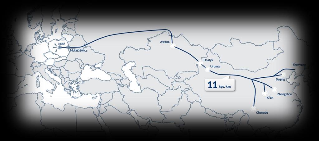 Sukcesywny rozwój współpracy z Chinami Owocny rozwój współpracy z Chinami dane za 2016 rok zmiana r/r Struktura uruchomionych połączeń dane za 2016 r.