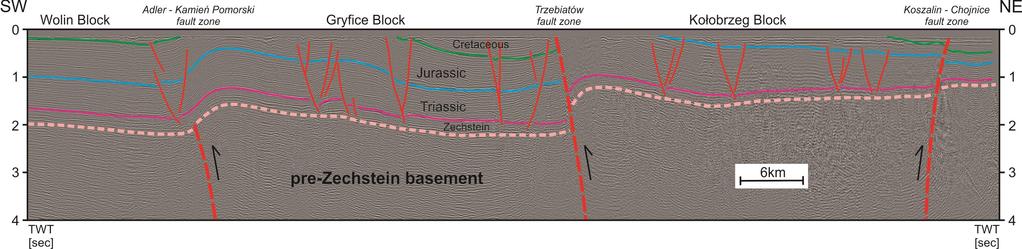 PŁYTKIE WYSOKOROZDZIELCZE POMIARY SEJSMICZNE NA BAŁTYKU / SHALLOW HIGH-RES SEISMIC STUDIES (BALTIC SEA) (Mazur, Scheck-Wenderoth i Krzywiec, 2005) Przemysłowy profil sejsmiczny z W części Bałtyku