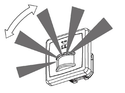 INSTALACJA Kąt detekcji czujnika ruchu PIR wynosi około 160, natomiast maksymalny zasięg detekcji