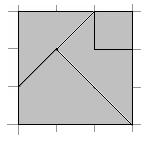 ) Z dwóch figur nie da się ułożyć kwadratu. ) Rysuję możliwe kwadraty biorąc trzy figury. Figurę tą mogę też odwrócić (odbicie lustrzane). ) Rysuję możliwe kwadraty biorąc cztery figury.