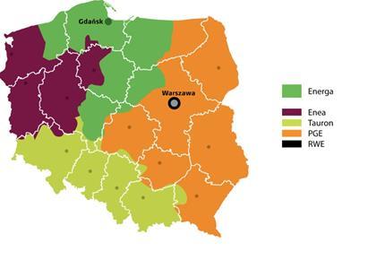 4.4. ENERGA na tle branży Grupa ENERGA jest jedną z czterech dużych zintegrowanych pionowo grup energetycznych działających w Polsce.