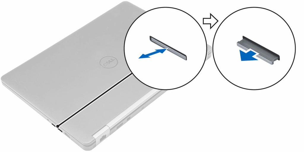 2. Wyjmij kartę SIM z obsady karty SIM. 3. Wciśnij obsadę karty SIM do gniazda aż do usłyszenia dźwięku kliknięcia. Wymontowywanie karty Secure Digital (SD) 1.