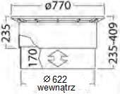 Wariant 3: Pokrywa żeliwna z przedłużką do komina Hu [mm] Hgru [mm] Clearo-line 2200 L 835 2235 Clearo-line 4000 L 985 2760 Clearo-line 5300L / 7000L 985 3095 Uwagi: Całkowita wysokość pokrywy i