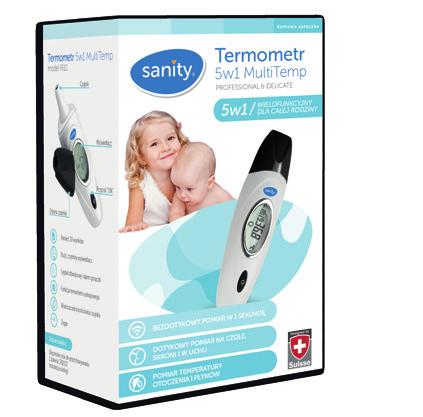 TERMOMETRY BabyTemp szybki i bezdotykowy pomiar temperatury duży wyświetlacz LCD z efektem lupy pomiar temperatury ciała, płynów i otoczenia zakres