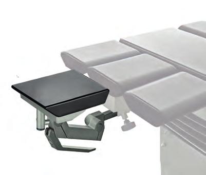 The head rest construction, thanks to its two rotatable joints, allows the adjustment of height, inclination and distance from the table top PODGŁÓWEK SPECJALISTYCZNY WS 45.