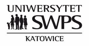 WYDZIAŁ: Zamiejscowy w Katowicach KIERUNEK: Psychologia w indywidualnej organizacji toku studiów PROFIL: ogólnoakademicki POZIOM: jednolite studia magisterskie TRYB: niestacjonarny Rok rozpoczęcia