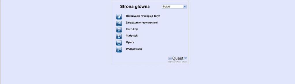 Instrukcje: tu znajdziecie Państwo wszystkie informacje o systemie Opłaty: tu możecie Państwo na stałe dopisać opłaty agencyjne Wylogowanie się z systemu 1 Strona główna 1.