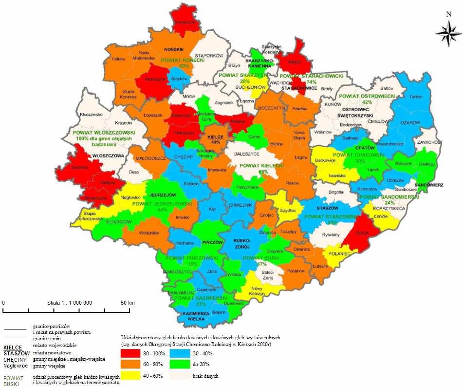 414 Małgorzata Widłak Gleby województwa świętokrzyskiego Zróżnicowanie fizyczno-geograficzne województwa ma bezpośredni wpływ na jakość gleb ze względu na różnorodność budowy geologicznej oraz skał