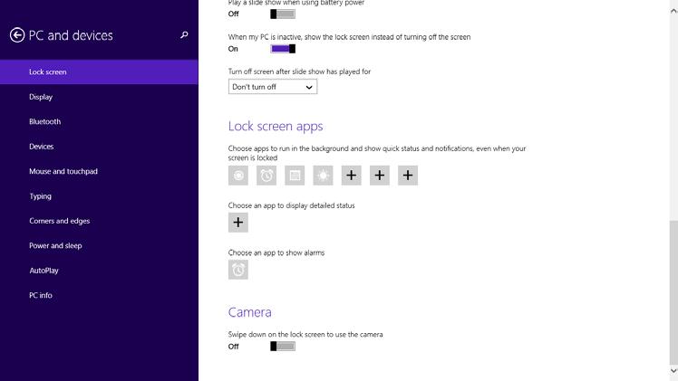 Dodawanie aktualizacji aplikacji 1. Uaktywnij pasek paneli funkcji > Settings (Ustawienia). 2. Wybierz kolejno pozycje Change PC Settings (Zmień ustawienia komputera) > Lock screen (Ekran blokowania).