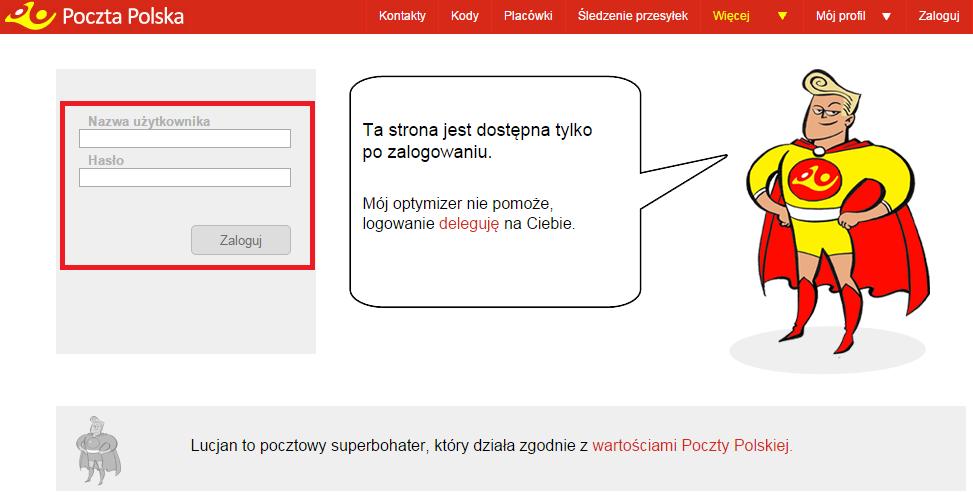 Rys. 2 Ekran logowania do zakładki Mój profil Rys.