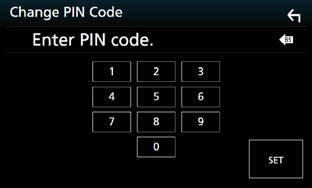 Zmienić kod PIN 1 Dotknąć [PIN Code] (Kod PIN) na ekranie Bluetooth SETUP. Wyświetlony zostanie ekran PIN Code (Kod PIN).