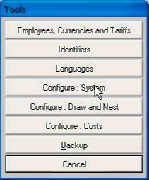 Pokaże się następujący ekran: Wybierz Configure system