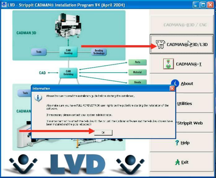 INSTALACJA KLIENTA Do napędu CD włóż DYSK 2 Cadman P3D / L3D.