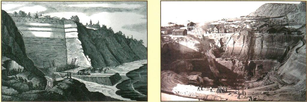 Sposoby eksploatacji bursztynu Odkrywkowa kopalnia bursztynu z XIX wieku na północnym brzegu klifowym