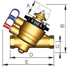 Zawór z korpusem DN40 ** Zawór z gwintem zewnętrznym z korpusem DN50 V5004TF Kombi-QM