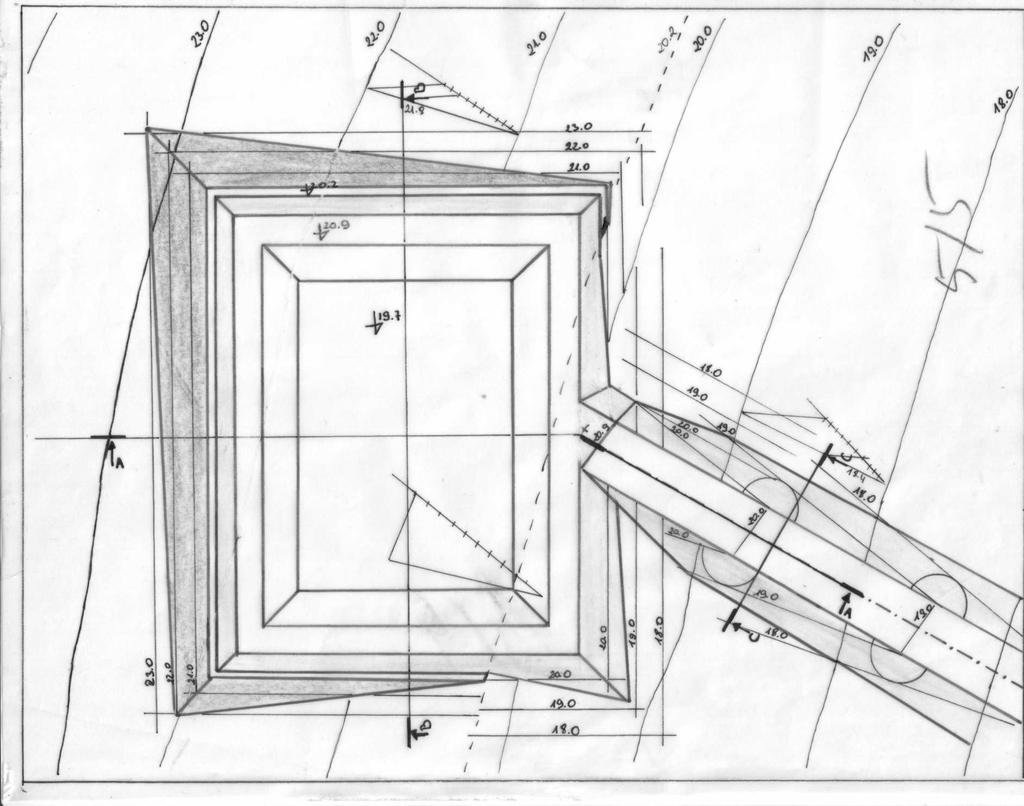 28 A. Rużyczka: Chosen Subjects of Exercises from Geometry Realized in Process of Engineers Education limit ground works concerning banks and excavations and sketch sectional views in 1:100/200 scale