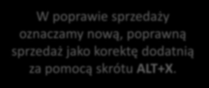 sprzedaż jako korektę