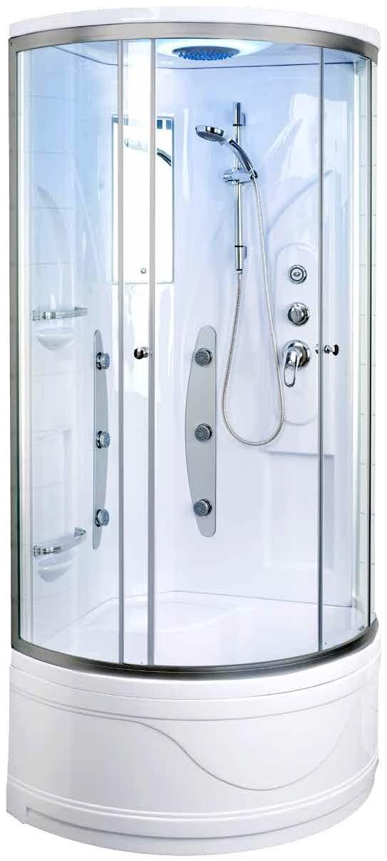 Kabina 5304 Narożna kabina prysznicowa 5304 zmieści się nawet w niewielkiej łazience - długość jej boków to 80 x 80 cm.