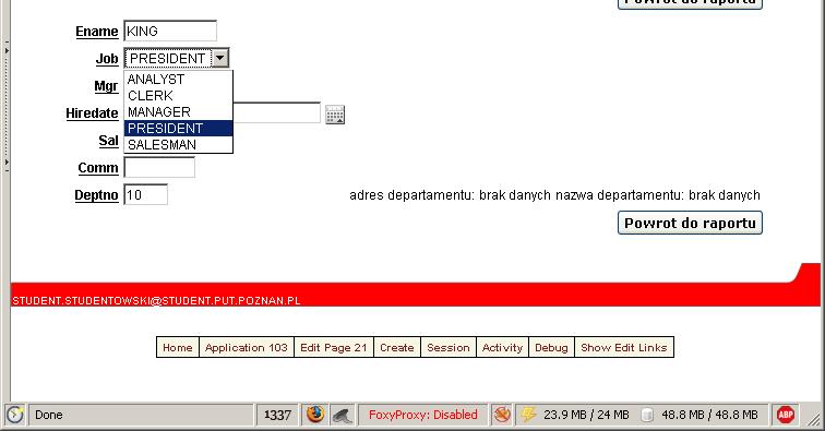 formularza edycji