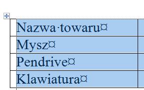 Pewne elementy formatowania są dostępne na karcie Projektowanie (obramowanie i cieniowanie, m.in. kolor i grubość obramowania). Wróćmy do tabeli źródłowej.