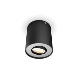 Pillar single spot black + Hue White