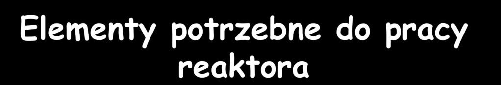 Elementy potrzebne do pracy reaktora paliwo chłodziwo pochłaniacze