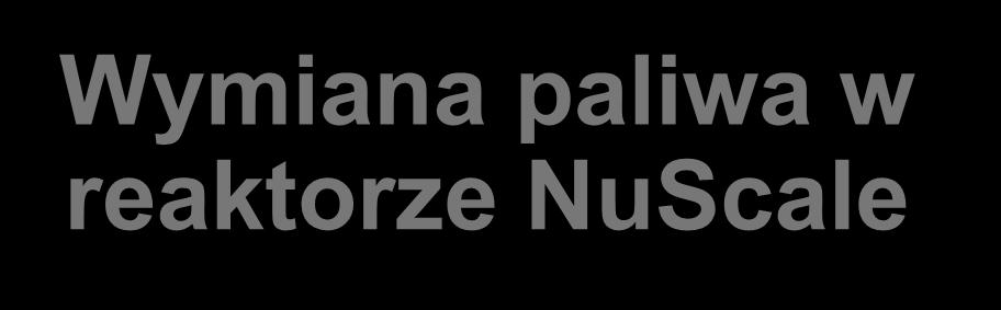 Wymiana paliwa w reaktorze NuScale Po wyłączeniu normalna woda zasilająca Ciepło powyłączeniowe odbiera pasywny układ DHRS