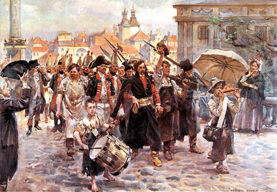 17 kwietnia 1794 wybuch insurekcji warszawskiej Wojciech Kossak, domena publiczna Było to zwycięskie powstanie Wojska Polskiego i ludu Warszawy przeciwko okupacyjnemu garnizonowi rosyjskiemu, w