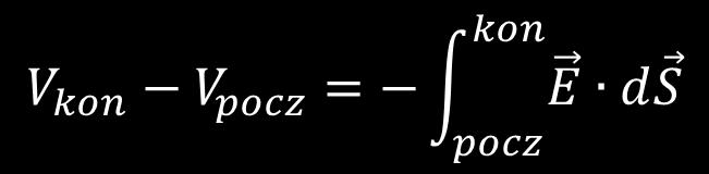 Obliczanie różnicy potencjałów Różnica potencjałów między okładkami kondensatora jest związana z natężeniem pola elektrycznego E Całkę liczymy po dowolnym