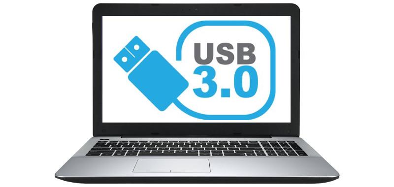 0 Łatwe i szybkie przenoszenie danych między Twoim laptopem a innymi urządzeniami jest możliwe dzięki interfejsowi USB 3.0. Jego zastosowanie zapewnia nawet 10-krotnie