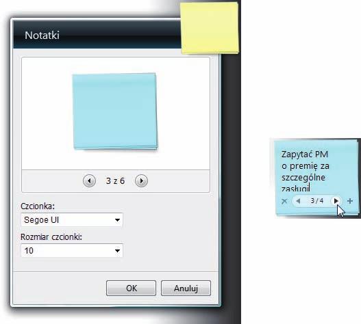 Wszystkie nowe gadżety i pasek boczny Korzystanie z gadżetu Notatki Znasz pewnie te małe, samoprzylepne karteczki, którymi zasłane jest Twoje (lub znajomej osoby) biurko.