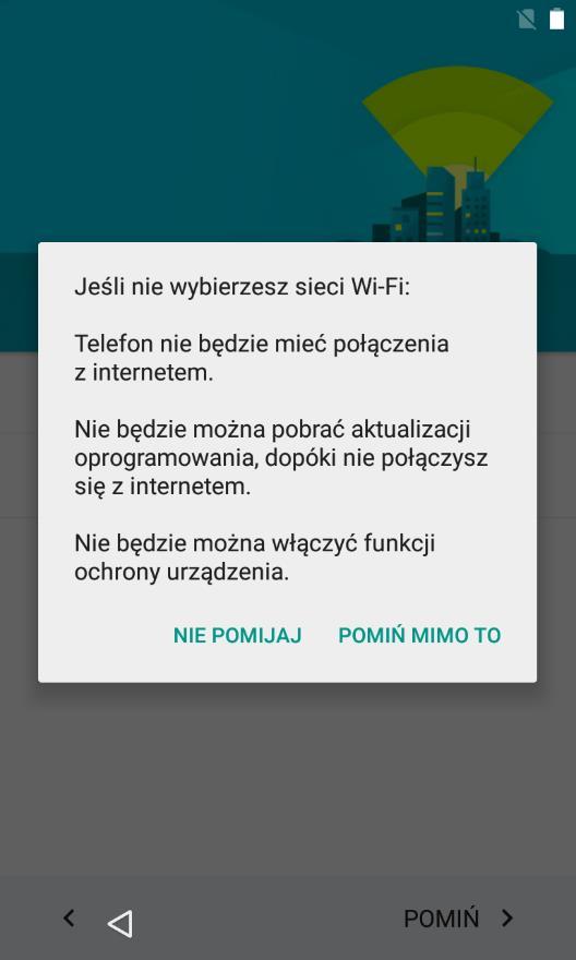 Pierwsze uruchomienie Wi-Fi Połączenie z Wi-Fi.