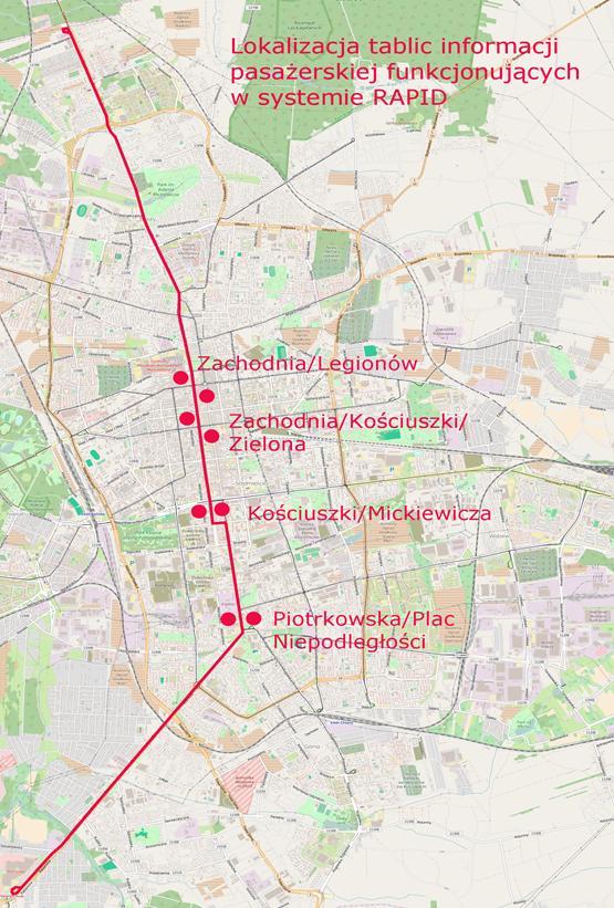 ŁTR 16 km przebudowanej trasy tramwajowej 8 tablic informacji pasażerskiej nowe przystanki na całej trasie przystosowane dla osób