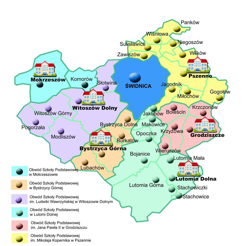 Mapa: Sieć publicznych szkół podstawowych