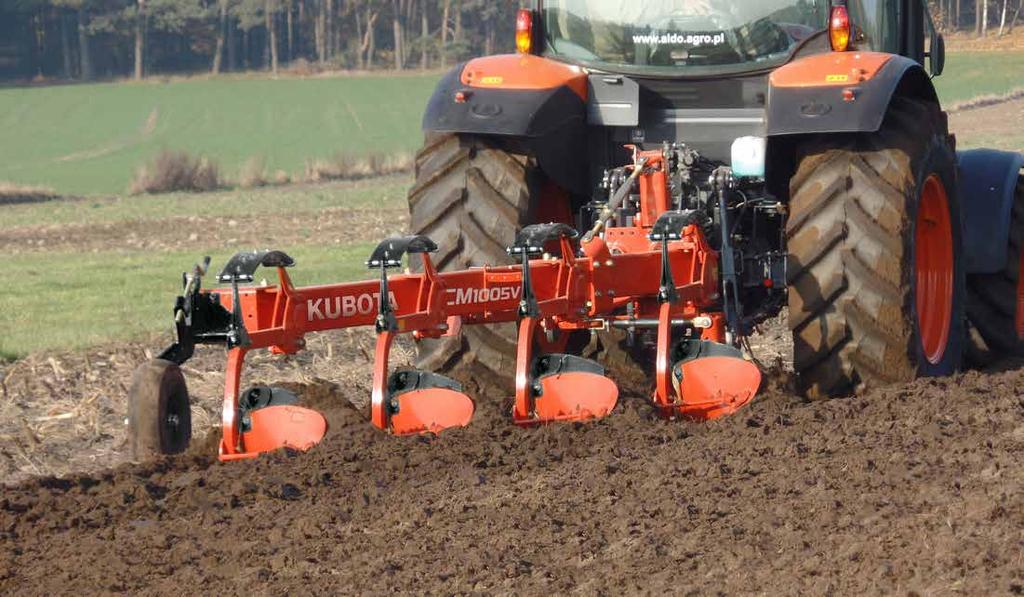 DLA MAŁYCH GOSPODARSTW CM1005V Variomat Korpusy Kubota dla każdych warunków Variomat : prosty i efektywny Kubota CM1000 Pługi zawieszane zagonowe są alternatywą dla małych gospodarstw i małych