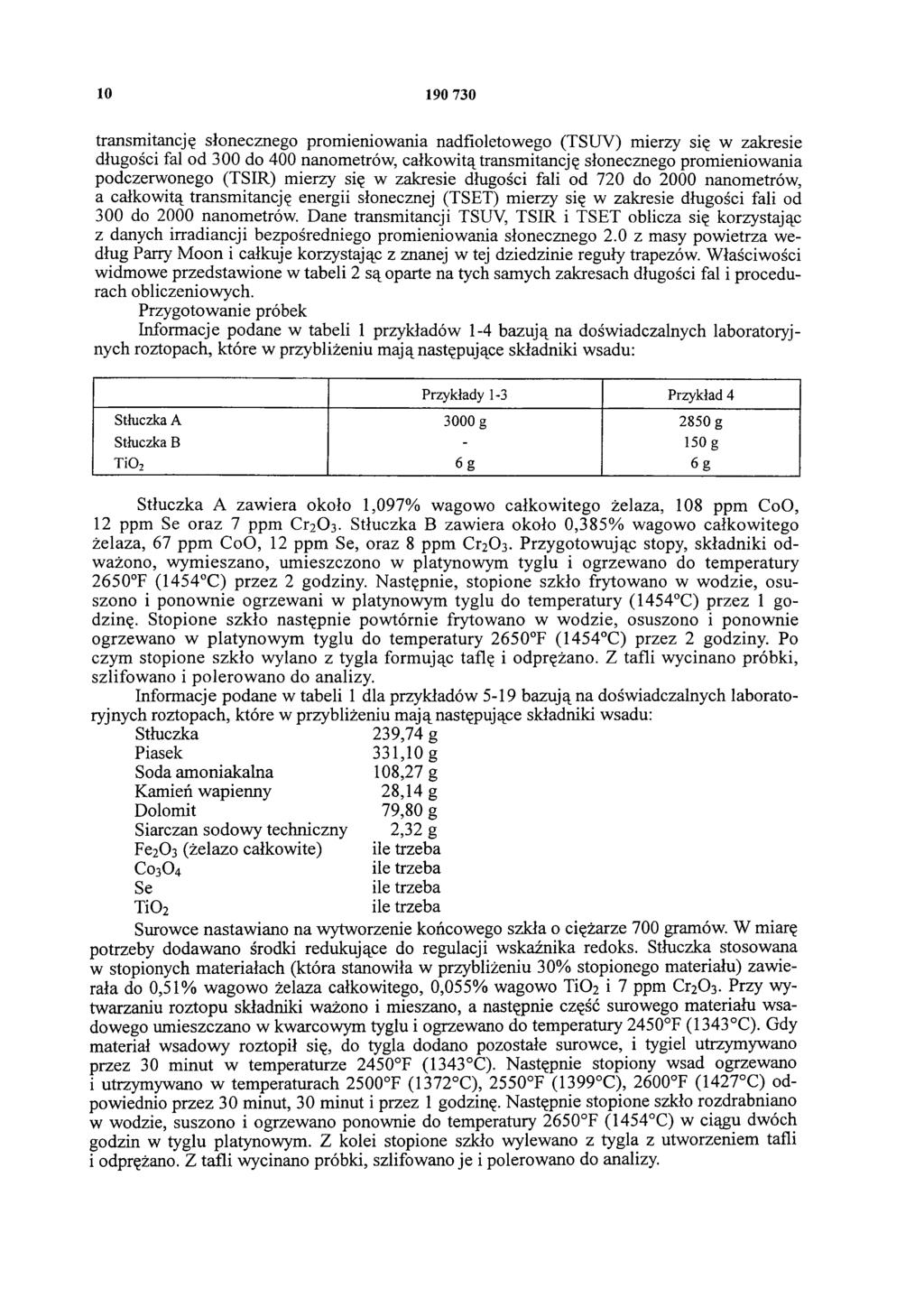 1 19 73 transmitancję słonecznego promieniowania nadfioletowego (TSUV) mierzy się w zakresie długości fal od 3 do 4 nanometrów, całkowitą transmitancję słonecznego promieniowania podczerwonego (TSIR)