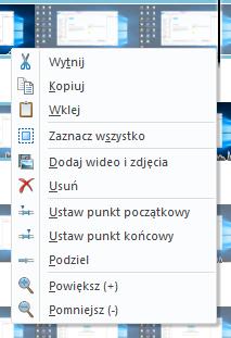 [7/28] Obróbka wideo Rys.11 Wskaźnik czasowy w obszarze roboczym Program pozwala na przycięcie filmu, czyli odcięcie fragmentu na początku lub na końcu filmu.